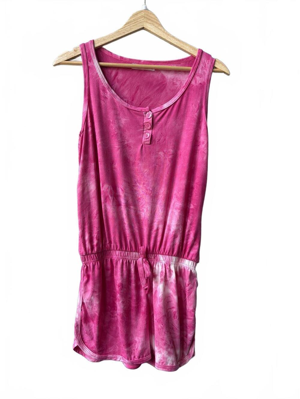 Emme Jordan Pink Tie Dye Romper Fits Small